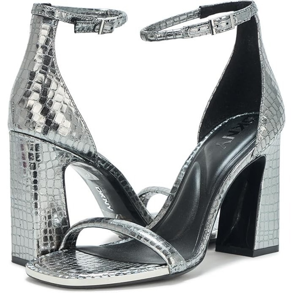 DKNY Women's Waylin Sqaure Toe Ankle Strap Block Heel S929